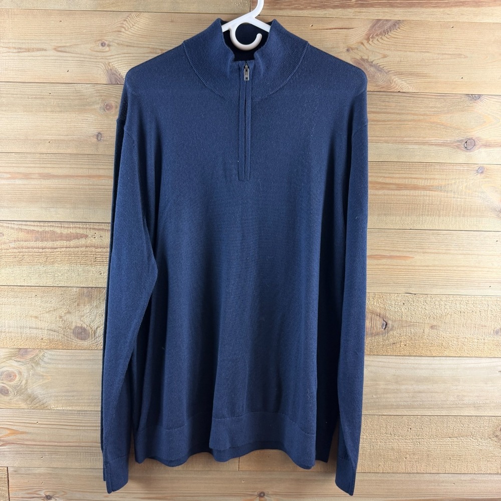 Banana Republic Mens Sweater 1/4 Zip Merino Wool Minimalist Classic Size XL